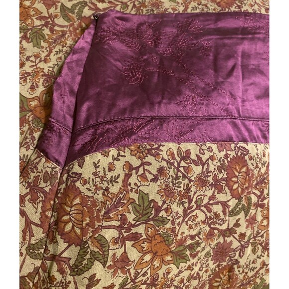 Soft Surroundings Maxi Silk Skirt Red Multi Floral Embroider Line Boho Fairy 14 - Picture 9 of 16